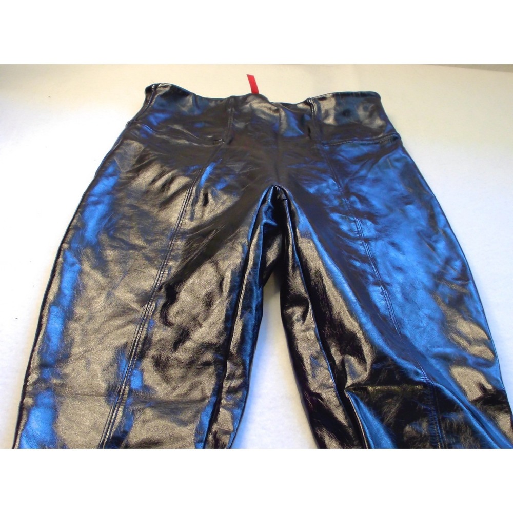 Spanx Faux Leather Patent Leggings Black High Waisted Shiny Pants Small S - Picture 12 of 12